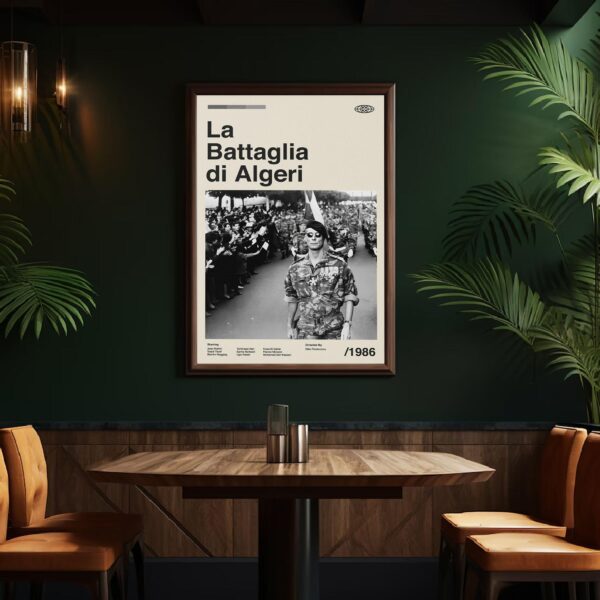 Mid-century poster of The Battle of Algiers, retro artwork