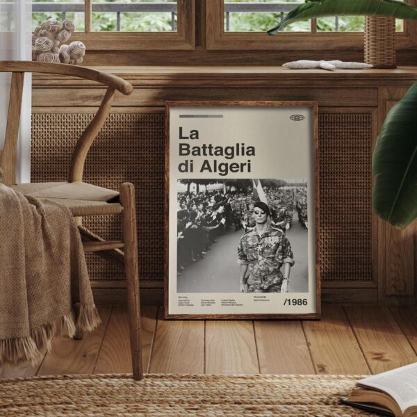 Mid-century poster of The Battle of Algiers, retro artwork
