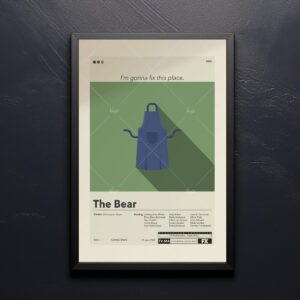Mid-century modern poster of The Bear movie vintage advertising art