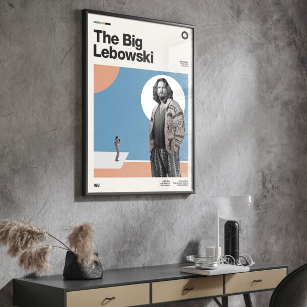 The Big Lebowski mid-century poster art print