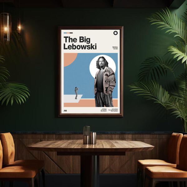 The Big Lebowski mid-century poster art print