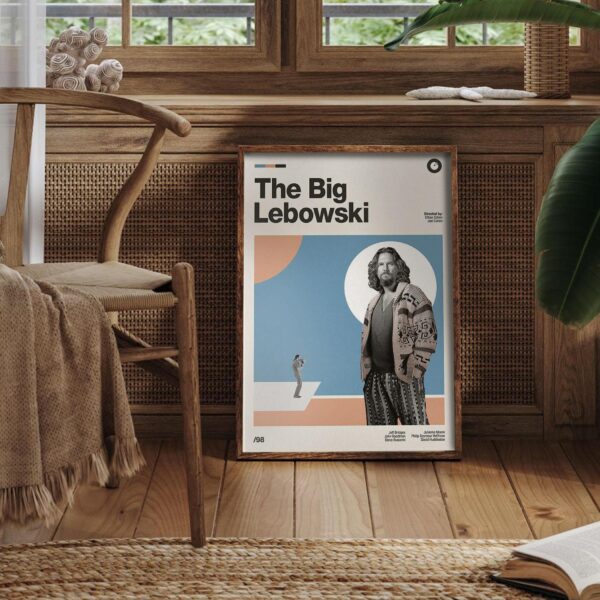 The Big Lebowski mid-century poster art print