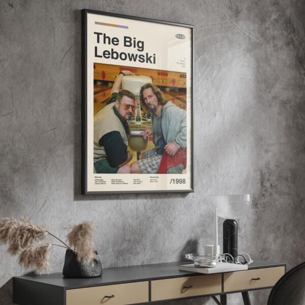 The Big Lebowski mid-century poster, retro artwork print