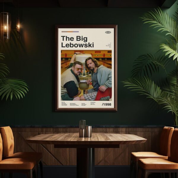 The Big Lebowski mid-century poster, retro artwork print