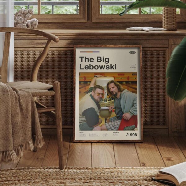 The Big Lebowski mid-century poster, retro artwork print