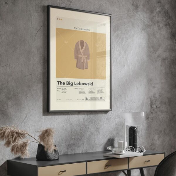Mid-century modern style The Big Lebowski movie wall poster