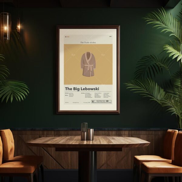 Mid-century modern style The Big Lebowski movie wall poster