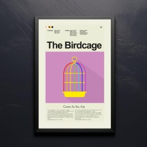 The Birdcage movie poster with mid-century modern design