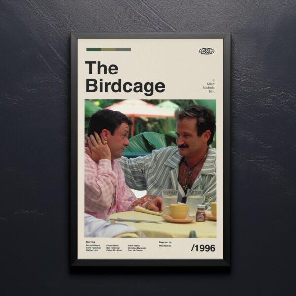The Birdcage Movie Poster - Mid-Century Retro Artwork