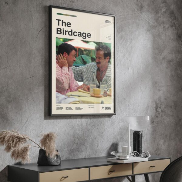 The Birdcage Movie Poster - Mid-Century Retro Artwork