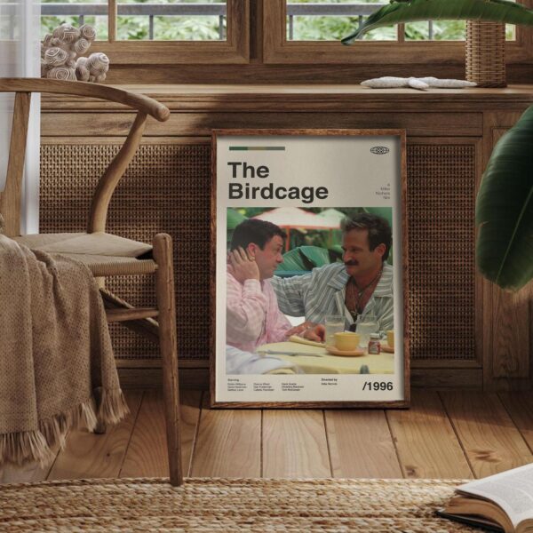 The Birdcage Movie Poster - Mid-Century Retro Artwork