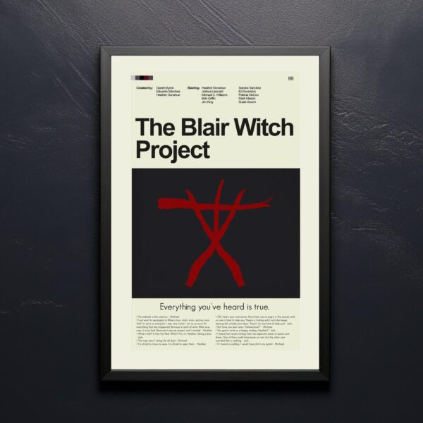 Mid-century modern style poster of The Blair Witch Project movie art
