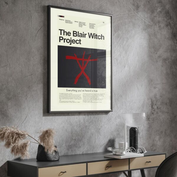 Mid-century modern style poster of The Blair Witch Project movie art