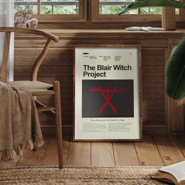 Mid-century modern style poster of The Blair Witch Project movie art