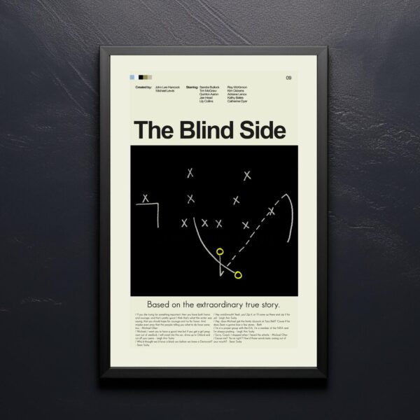 Large mid-century modern poster of The Blind Side movie artwork