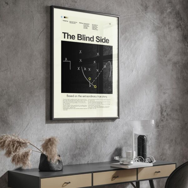 Large mid-century modern poster of The Blind Side movie artwork