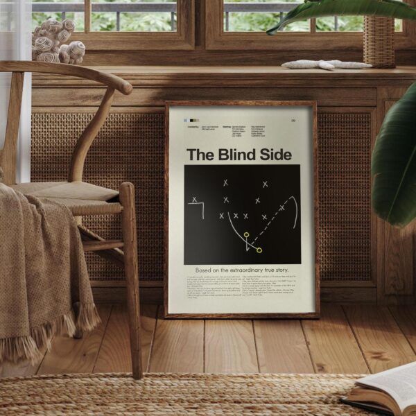 Large mid-century modern poster of The Blind Side movie artwork