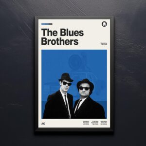 The Blues Brothers movie poster - mid-century inspired retro art