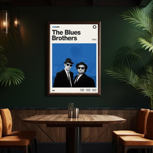 The Blues Brothers movie poster - mid-century inspired retro art