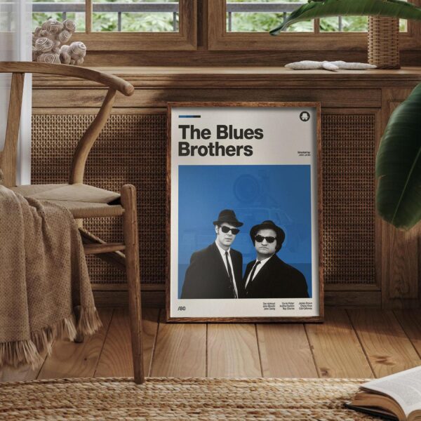 The Blues Brothers movie poster - mid-century inspired retro art