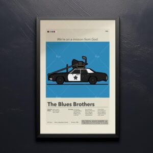 Mid-century modern Blues Brothers movie poster wall art