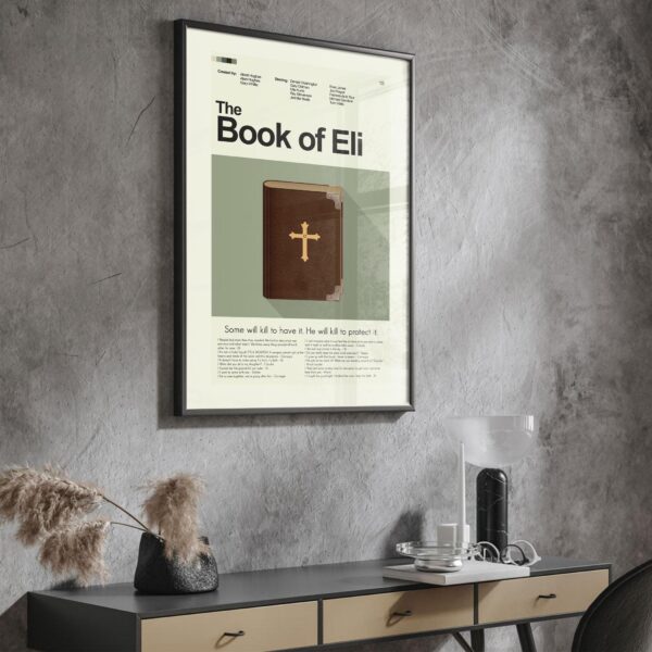 Mid-century modern style The Book of Eli movie poster artwork