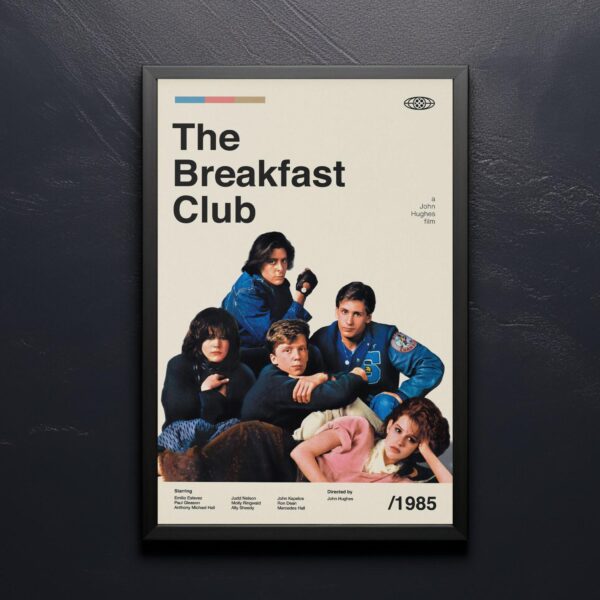 Mid-century poster of The Breakfast Club movie artwork