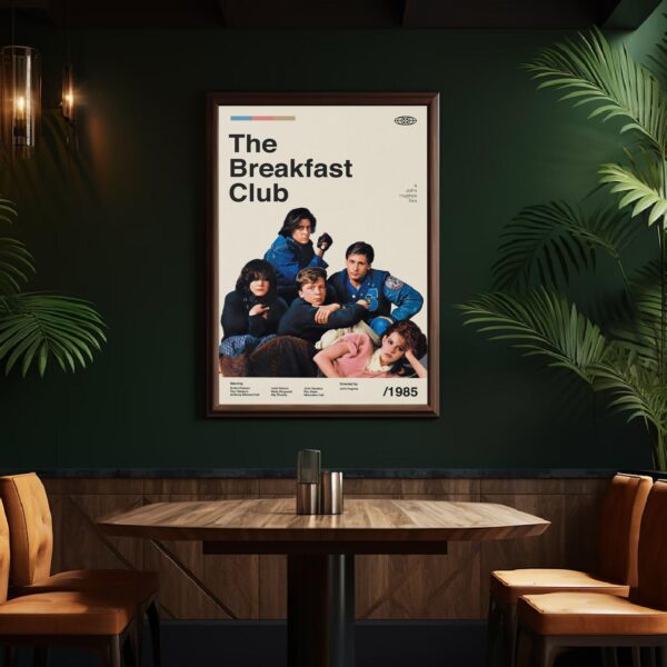 Mid-century poster of The Breakfast Club movie artwork