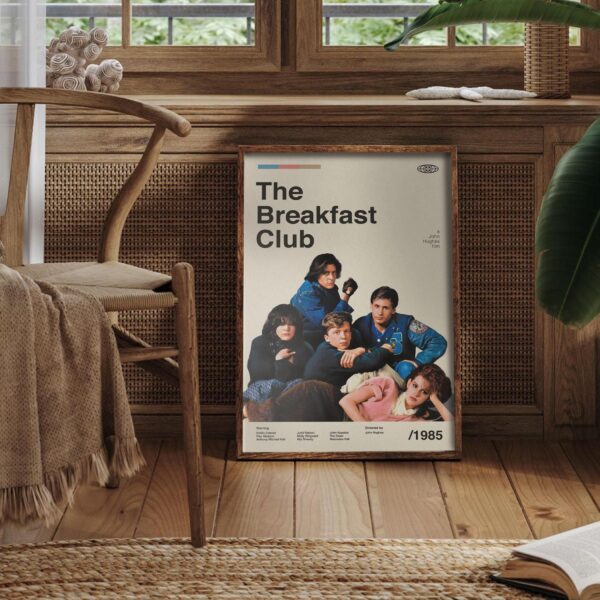 Mid-century poster of The Breakfast Club movie artwork
