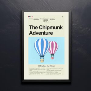 The Chipmunk Adventure mid-century modern movie poster with house design