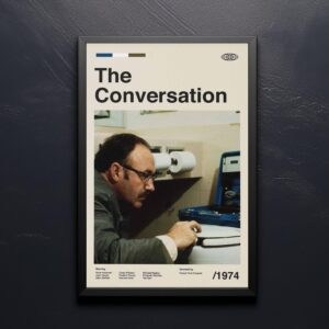 The Conversation movie poster with mid-century modern furniture design
