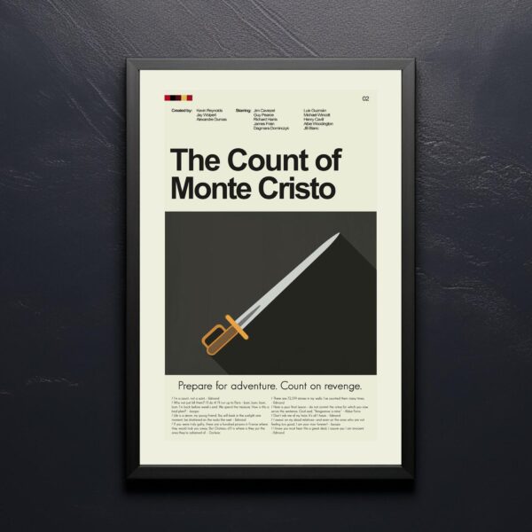 Mid-century modern movie poster of The Count of Monte Cristo