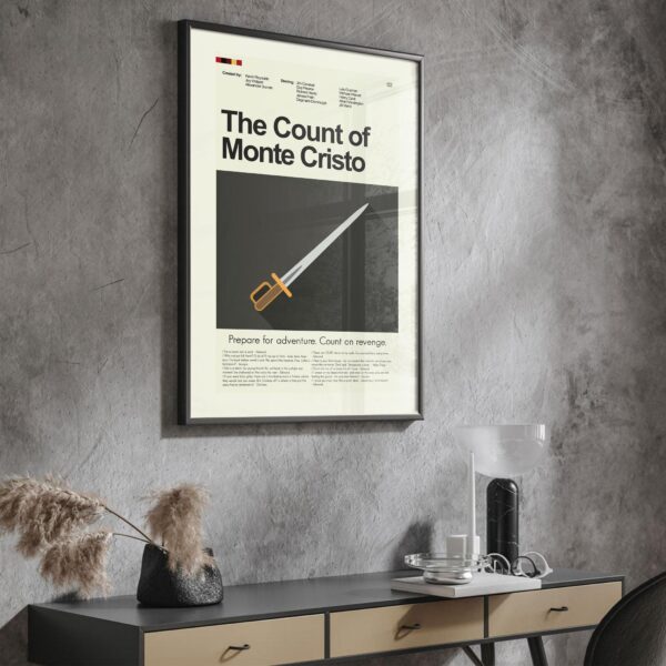 Mid-century modern movie poster of The Count of Monte Cristo