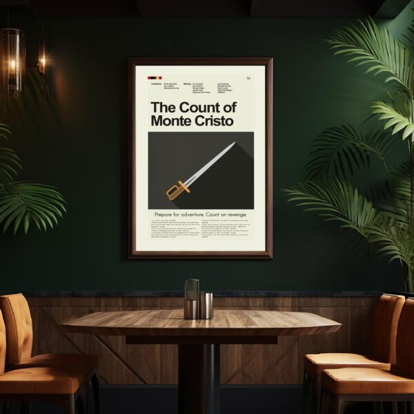 Mid-century modern movie poster of The Count of Monte Cristo