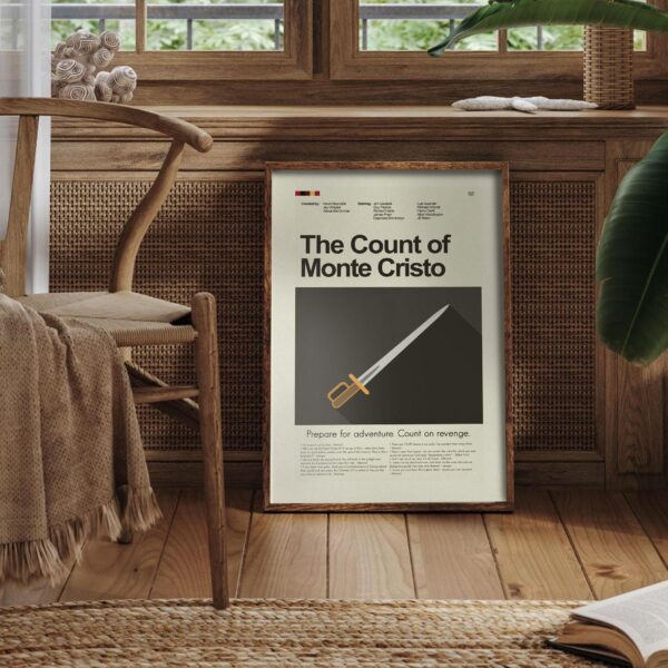 Mid-century modern movie poster of The Count of Monte Cristo
