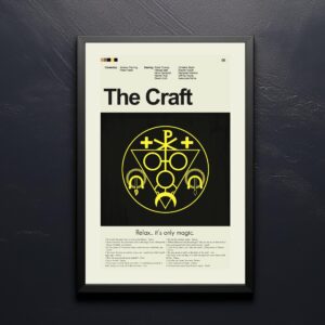 Mid-century modern vintage poster of The Craft movie artwork
