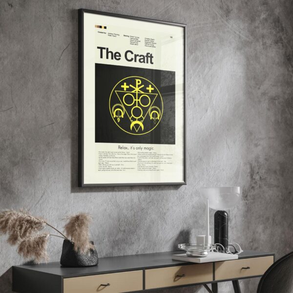 Mid-century modern vintage poster of The Craft movie artwork