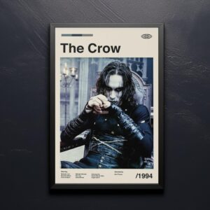 Mid-century modern styled The Crow movie poster print