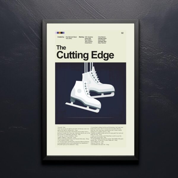 Mid-century modern graphic design poster for The Cutting Edge movie