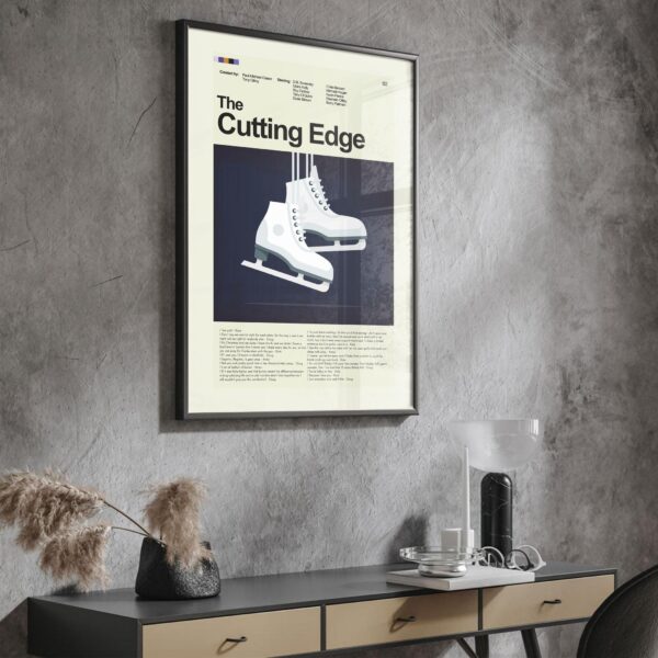 Mid-century modern graphic design poster for The Cutting Edge movie