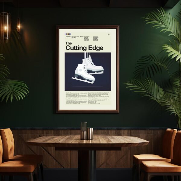Mid-century modern graphic design poster for The Cutting Edge movie