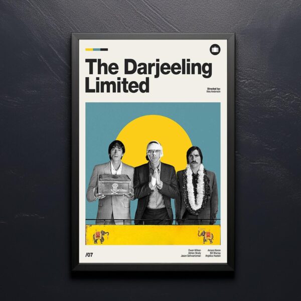 The Darjeeling Limited mid-century poster art print