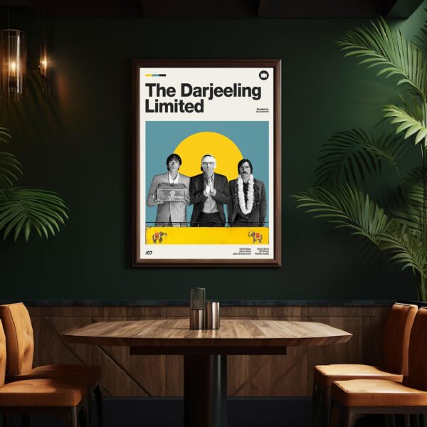 The Darjeeling Limited mid-century poster art print