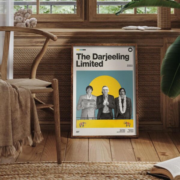 The Darjeeling Limited mid-century poster art print
