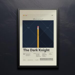 The Dark Knight mid-century modern style movie poster design