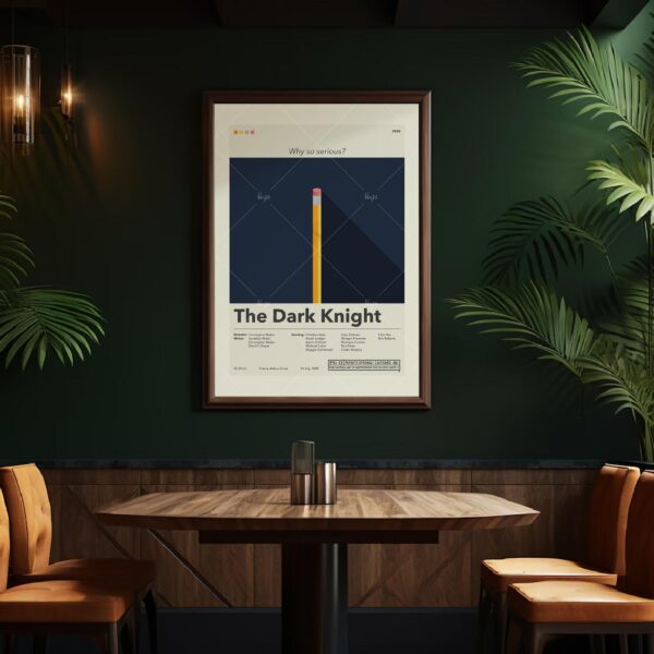 The Dark Knight mid-century modern style movie poster design