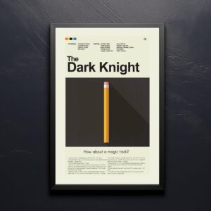 Mid-century modern poster of The Dark Knight movie artwork