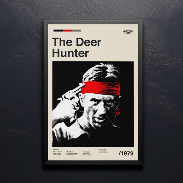 The Deer Hunter vintage mid century modern movie poster art