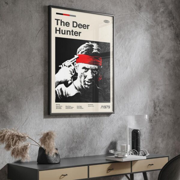 The Deer Hunter vintage mid century modern movie poster art
