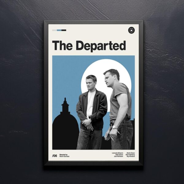 The Departed movie poster - mid-century retro artwork